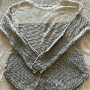 Women's Two-Tone Sweater - Cream and Gray